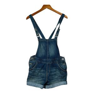 Levis Denizen Jean Shortalls Women's Denim Overalls Shorts Dark Wash XS